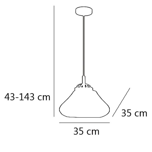 COLGANTE 35 CAPRI CUERO 1 X 60W E-27 - DIAMETRO 35CMS