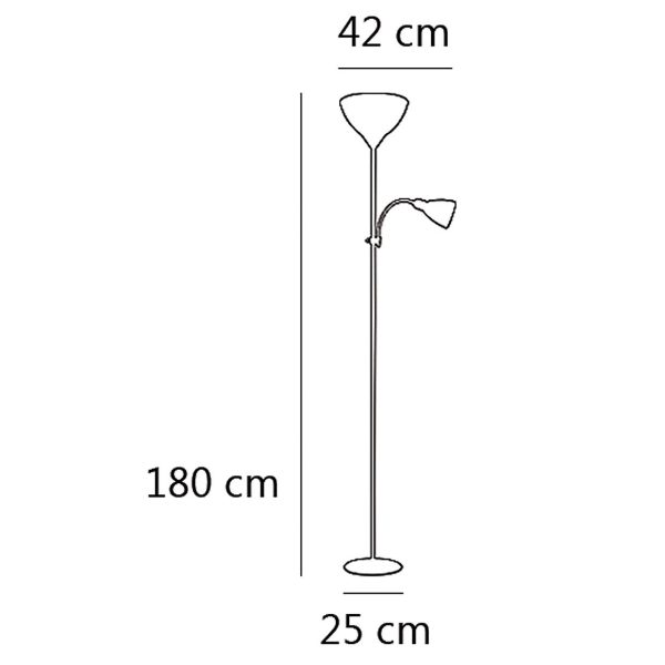 PIE DE SALON KOPEN PLATA C/L 1 X 60W E-27 + 1 X 40W E-14