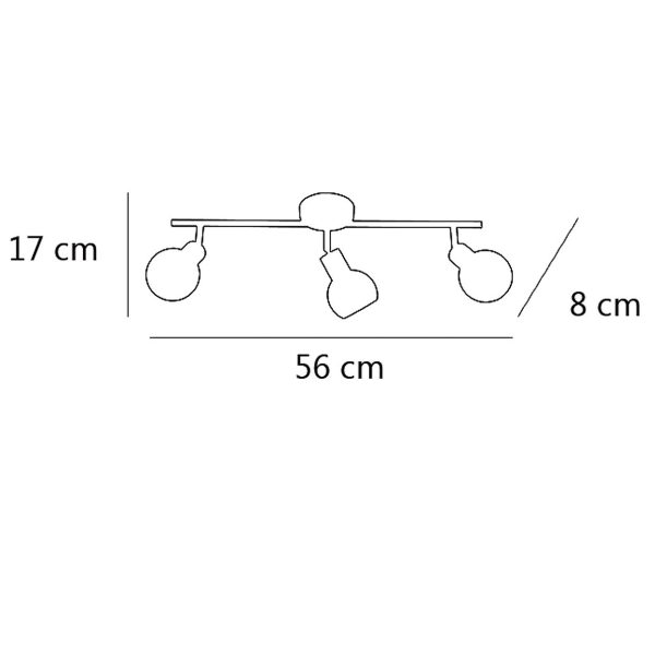 REGLETA 3L OPAL CUERO 3 X 40W E-14