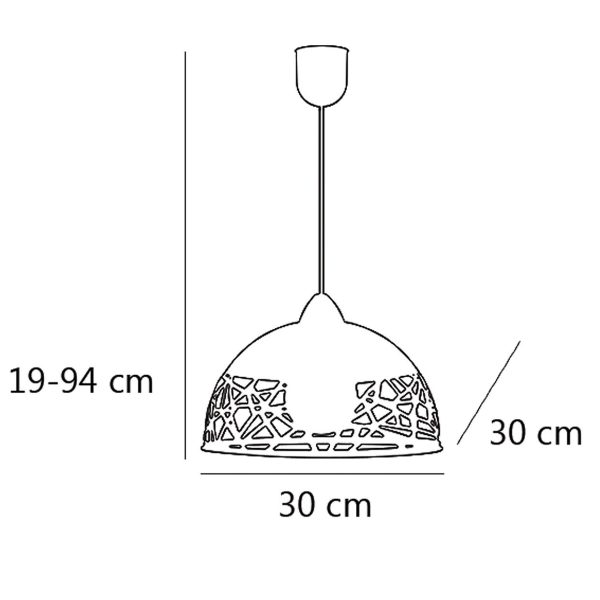 COLGANTE PANG BLANCO 1 X 60W E-27