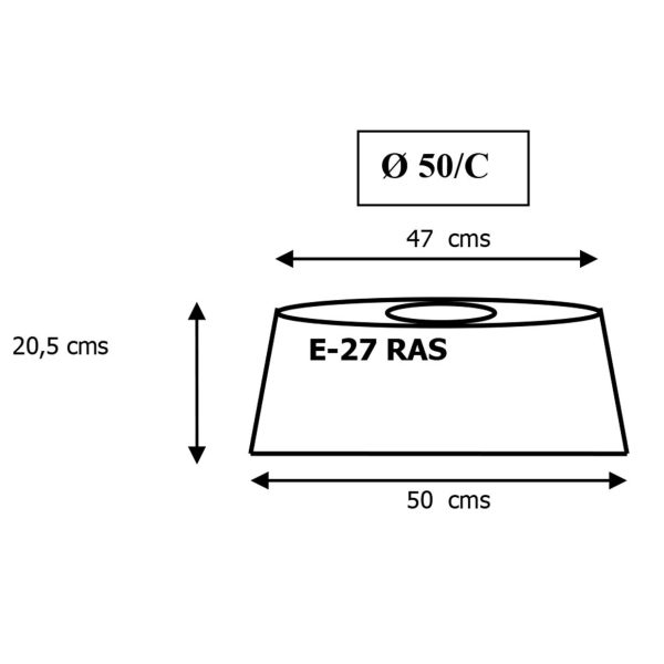 PANTALLA CONO NACAR CARAMELO E-27 50 COGIDA SUPERIOR