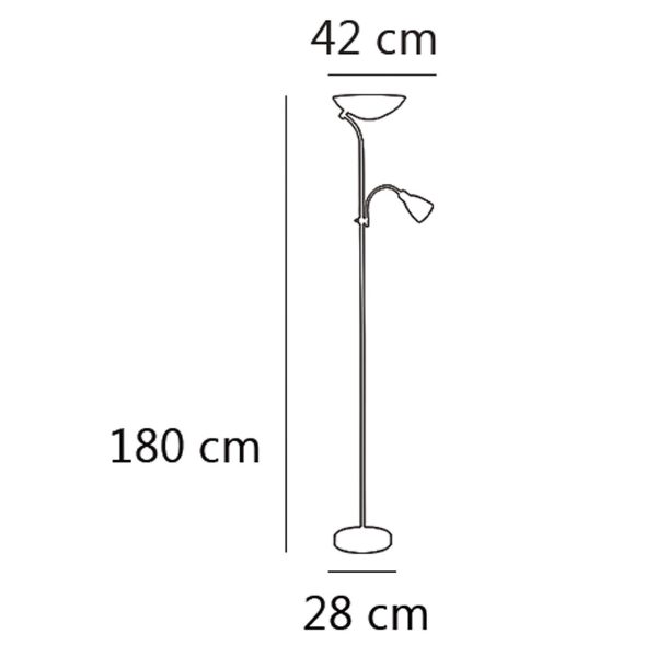 PIE DE SALON REMY NIQUEL SAT 1 X 40W E-14 + 2 X 60W E-27