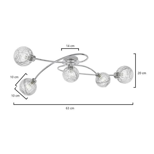 PLAFON 5L ROLO CROMO 5 X 40W G-9