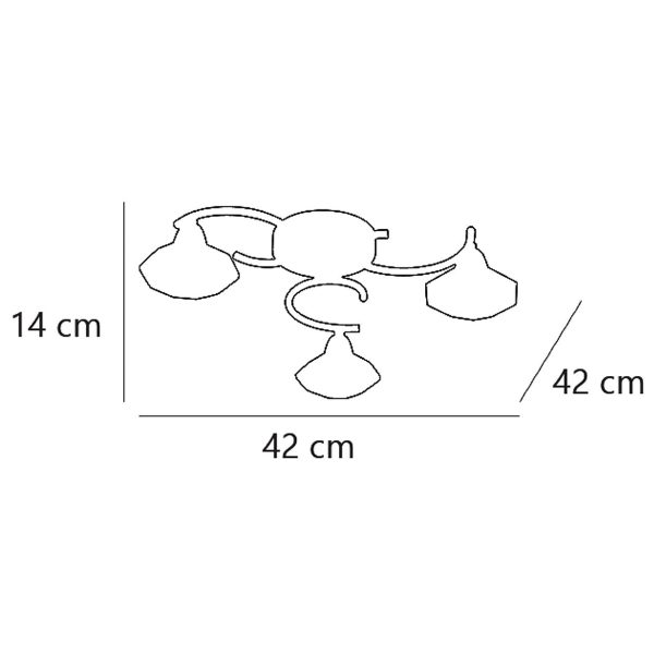 PLAFON 3L CHIC CROMO 3 X 40W G-9