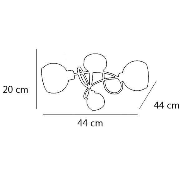 PLAFON 3L FLOKI CROMO 3 X 40W G-9