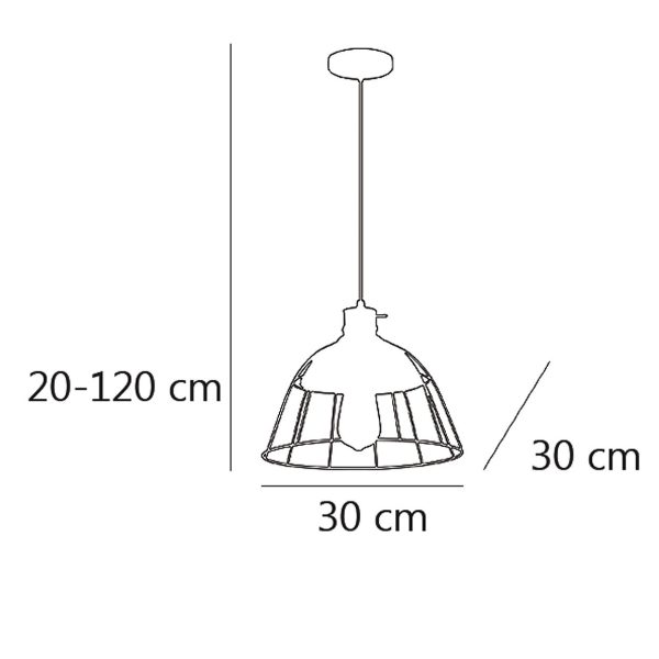 COLGANTE MONDEGO NEGRO 1 X 60W E-27