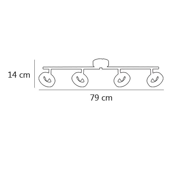 REGLETA 4L NATAL CROMO 4 X LED 5W 1600LM 3000K