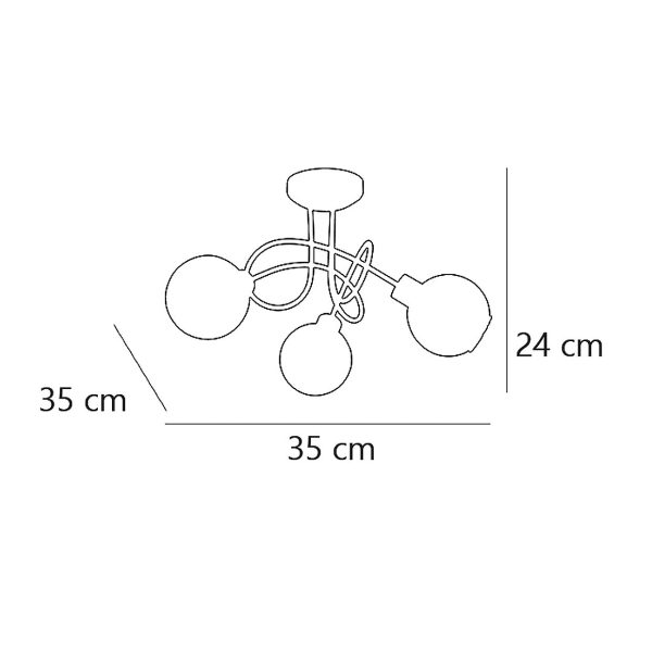 PLAFON 3L ROLO CUERO 3 X 40W G-9