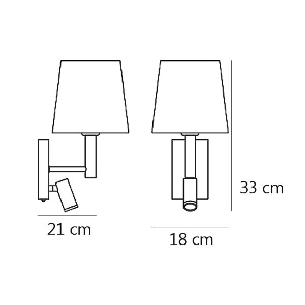 APLIQUE SADA NIQUEL SATINADO 1 X E-27 + LED 3W 300LM 4000K