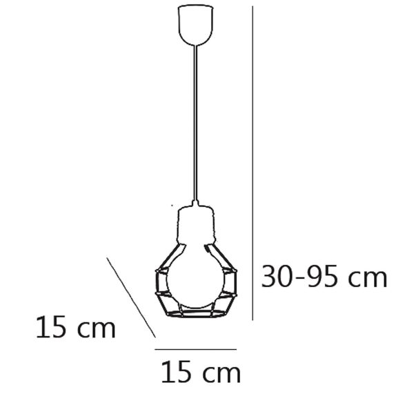 COLGANTE TRENA NEGRO 1 X 60W E-27