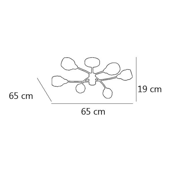 PLAFON 6L GARBO CUERO 6 X 40W G-9