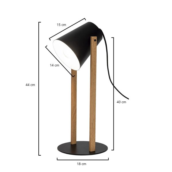 FLEXO CHESTER NEGRO/MADERA 1 X 60W E-27