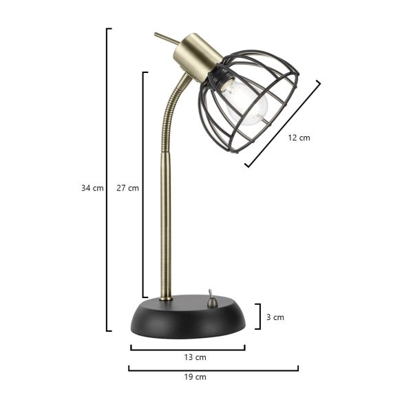 SOBREMESA 1L BERMEO NEGRO MATE 1 X 40W E-14