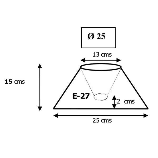PANTALLA CONO HILO BLANCO E-27 25 - PACK 2 UDS.