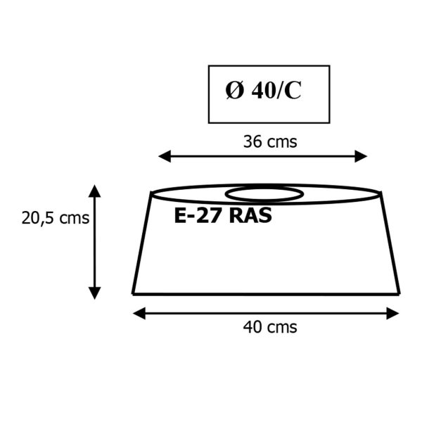 PANTALLA CONO NACAR CARAMELO E-27 40 COGIDA SUPERIOR