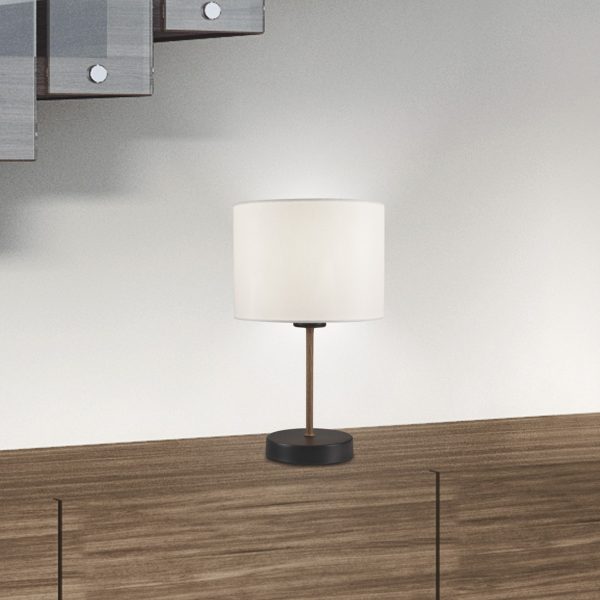 SOBREMESA BERTA NEGRO/MADERA 1 X 60W E-27