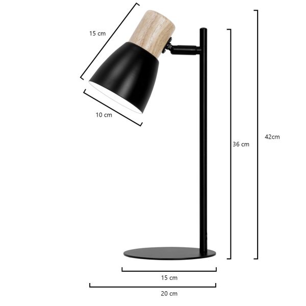 FLEXO CABIN NEGRO-MADERA 1 X 60W E-27